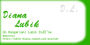 diana lubik business card